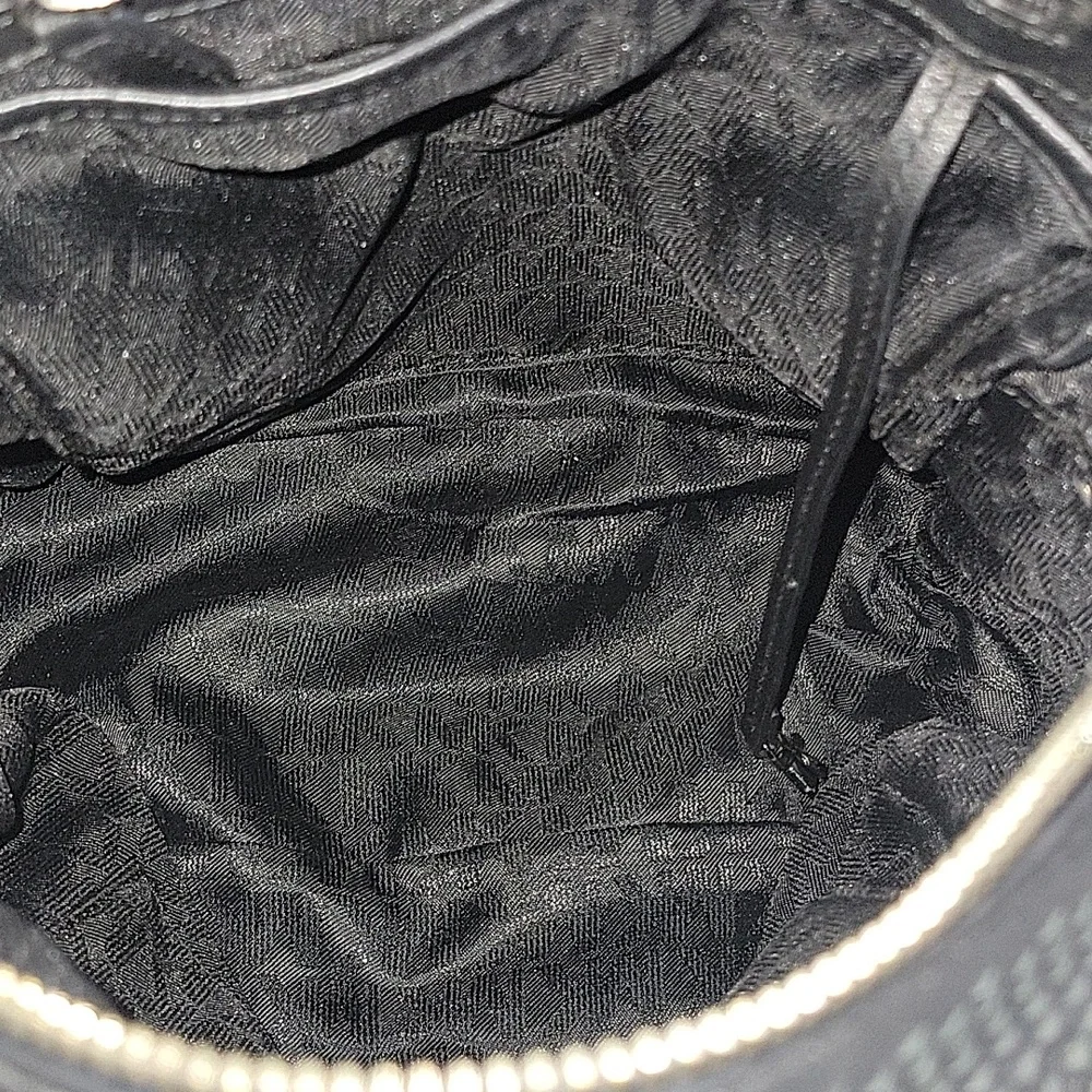 Michael Kors Black Perforated Leather Mini Backpack Bag